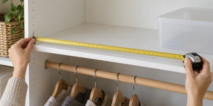 How to Measure a Closet Shelf Before Choosing Storage Bins