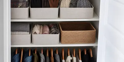 Seasonal Accessory Reset Hub for a Small Closet