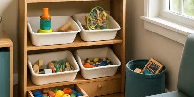 Toy Rotation Bin System for Small Living Rooms